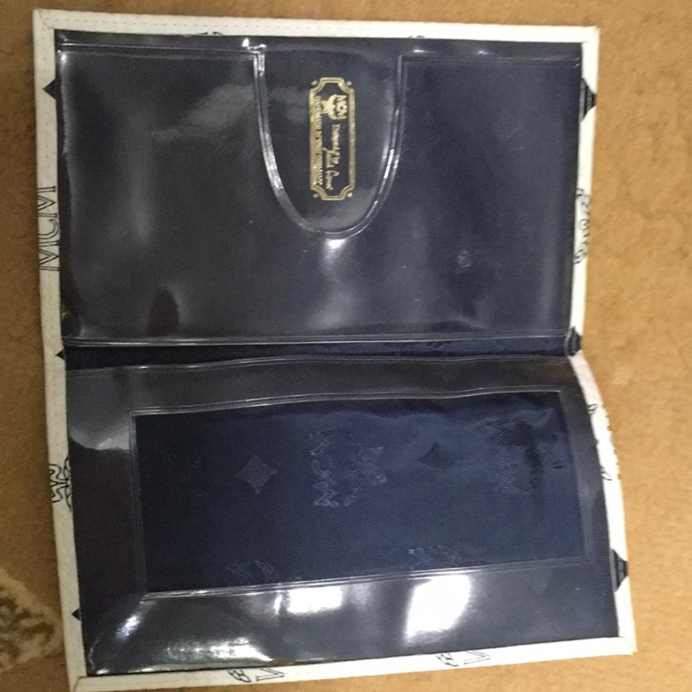 MCM White Logo Monogram Checkbook/Cell Phone Holder - Picture 3 of 3